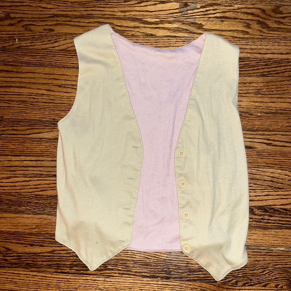Two toned reversible vintage vest